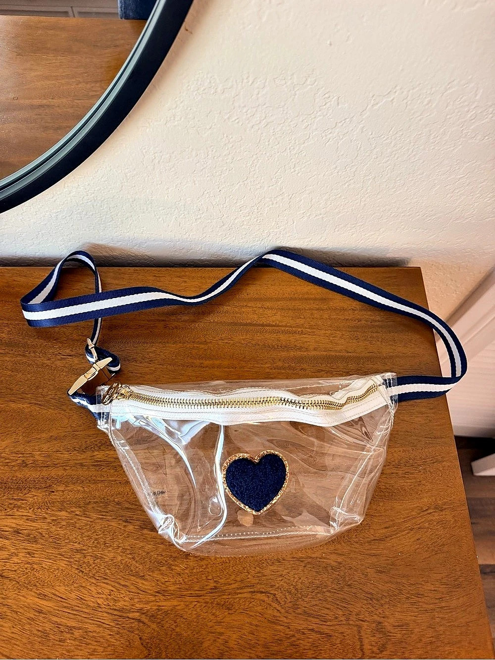 Stoney Clover Lane Clear & Blue Heart Waist Bag - Picture 2 of 8